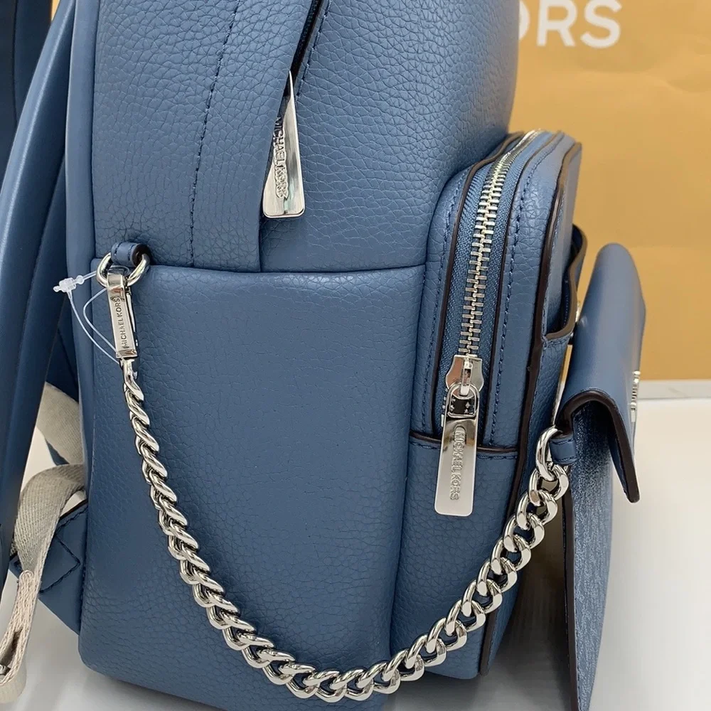 MICHAEL KORS  Maisie Medium Pebbled Leather 2-in-1 Backpack Denim  NWT - Picture 15 of 16
